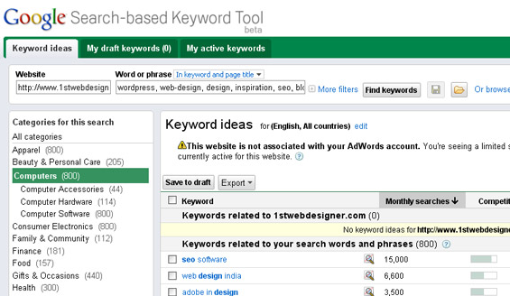 tool to find keywords for your post