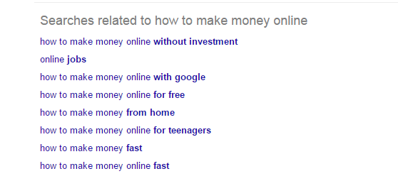results of search on google