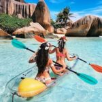 Seychelles places to visit with transparent kayak