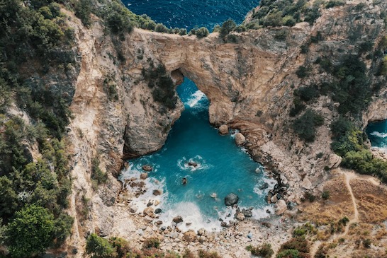 Caves and sea in the area of Antalya, turkey vacation guide